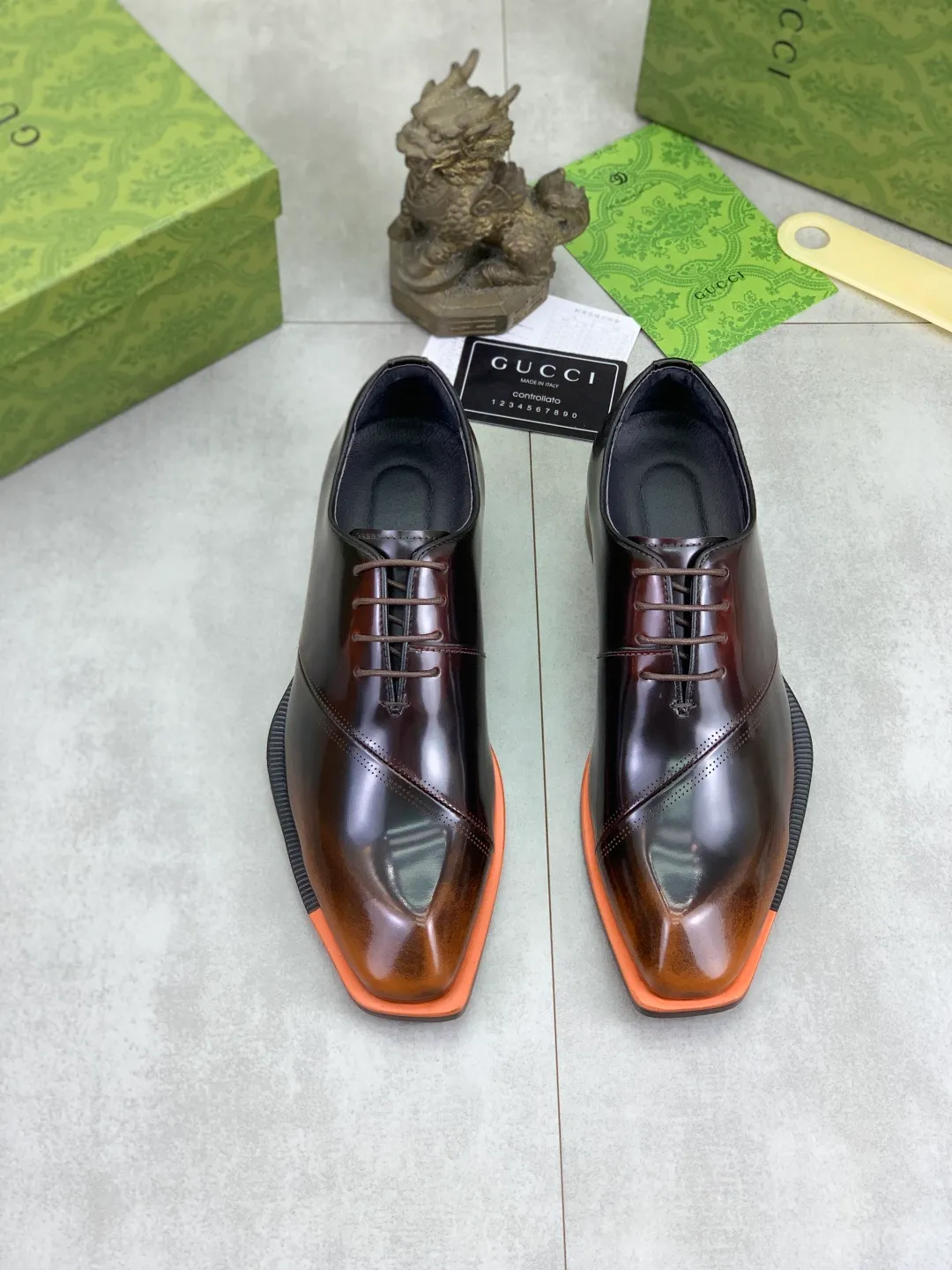 Men's Men's Shoes 💰P580 [New Style] 💰💎💎💎 [Gucci] GUCCI high-end men's formal business leather shoes, original order 1:1! Original imported high-end calfskin, original metal buckle, imported first-layer pigskin lining for feet, original high-end outsole, men's shoe size: 38-44